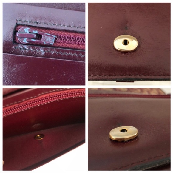 Dior Vintage Trotter Burgundy Clutch w Unbranded Chain - Picture 6 of 11